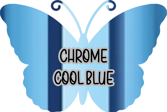 Chrome Cool Blue Pre-Cut Pinstripe Vinyl Sheet