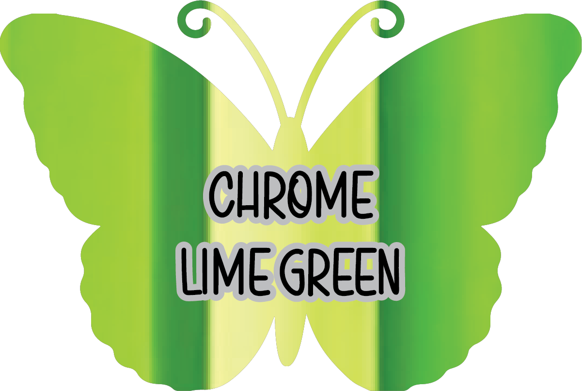 Chrome Lime Green Pre-Cut Pinstripe Vinyl Sheet