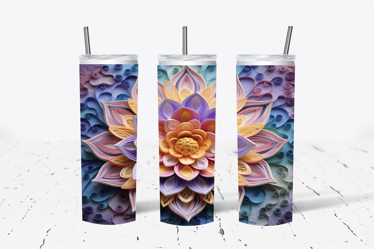 Colorful Bloom- Sublimation Tumbler Wrap Print
