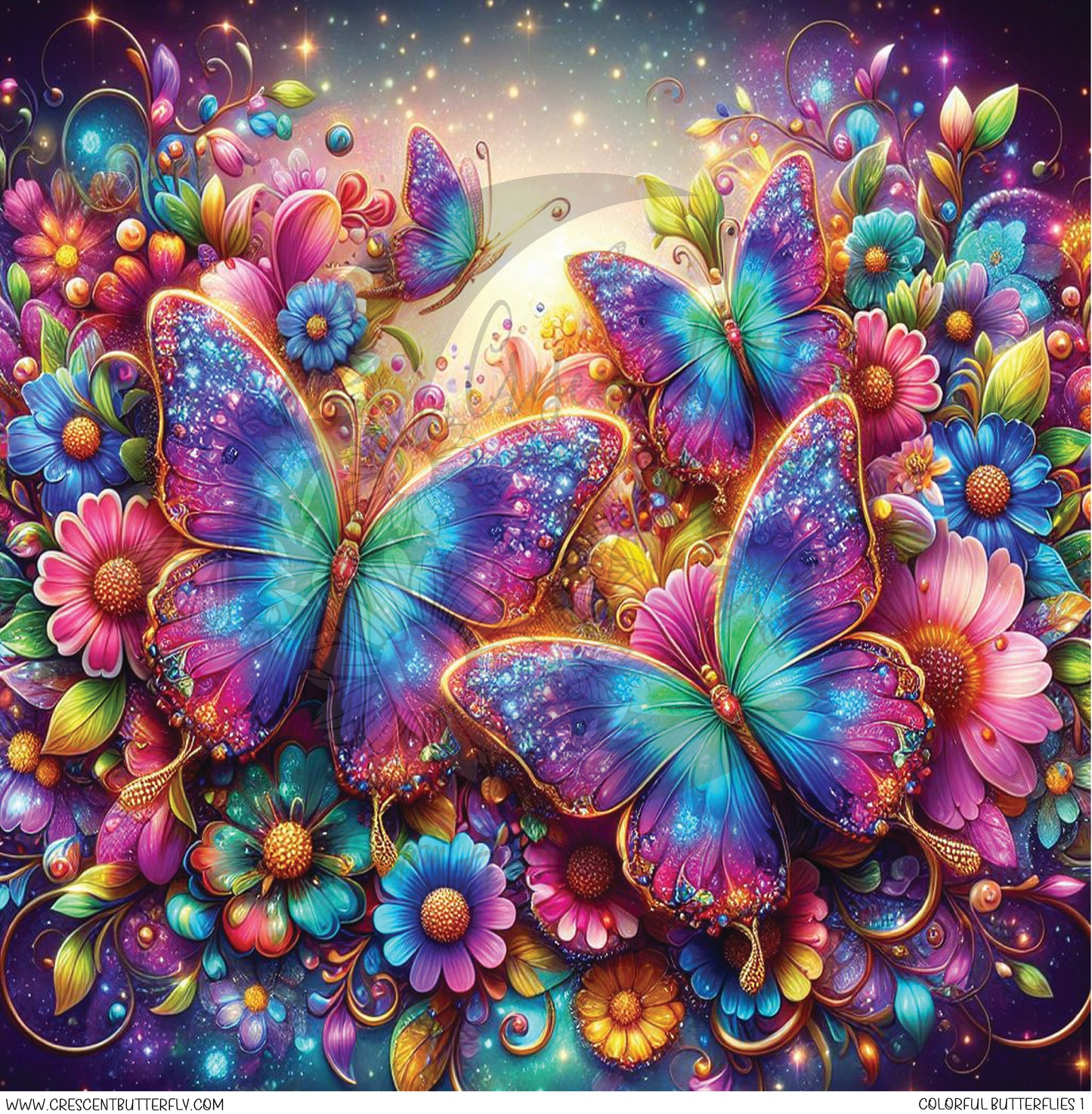 Colorful Butterflies 1 Printed Vinyl Sheet/Wrap