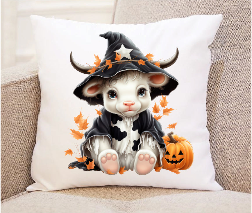 Cow Pumpkin 1 Fall Throw Pillow