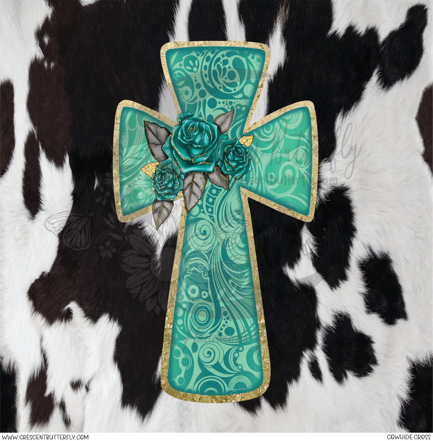 Cowhide Cross Printed Vinyl Sheet/Wrap