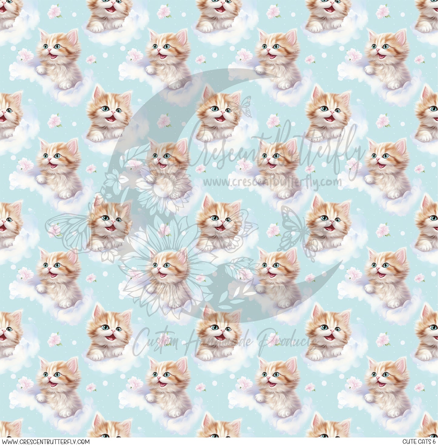 Cute Cats 6 Printed Vinyl Sheet/Wrap