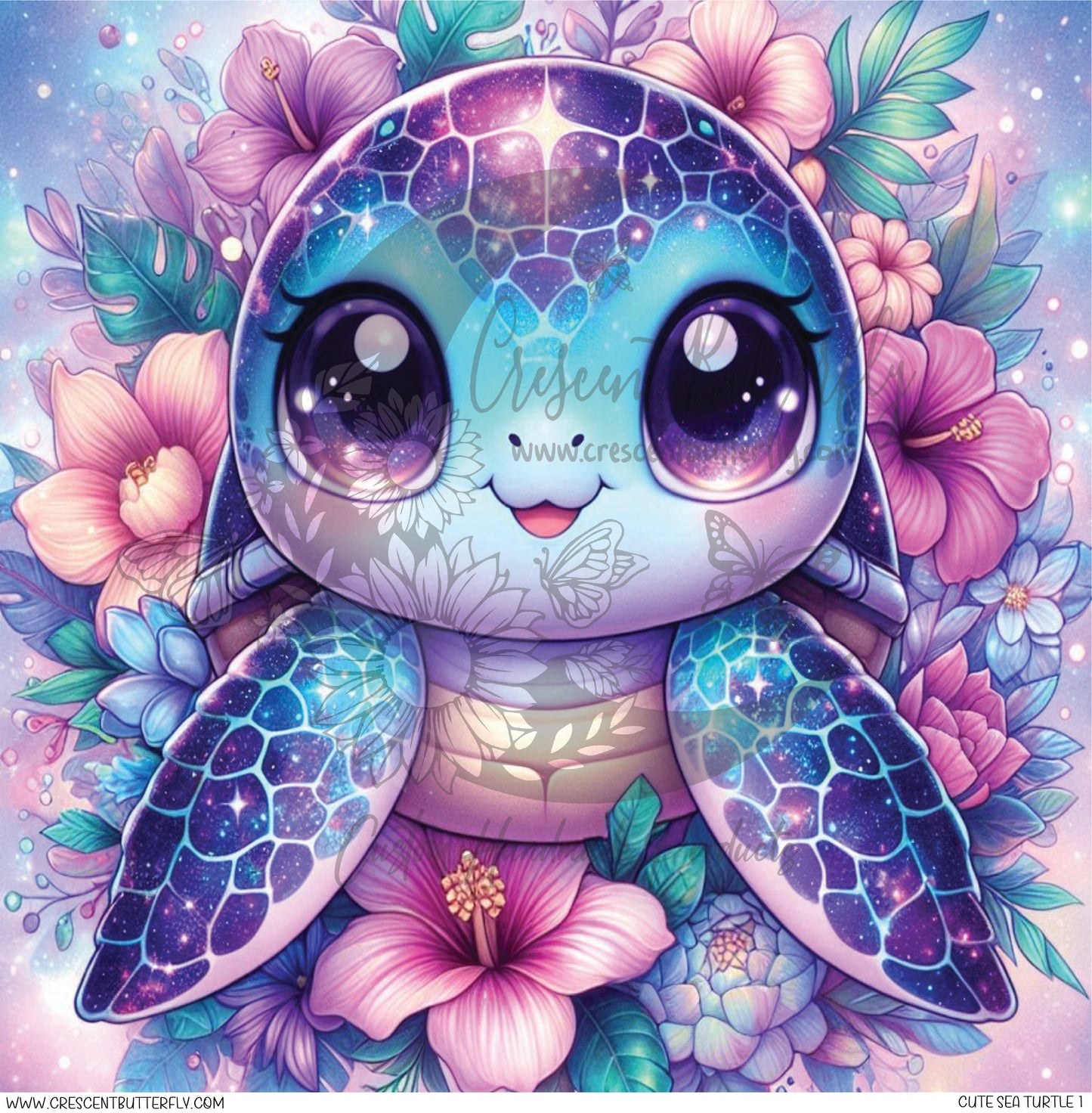 Cute Sea Turtle 1 Printed Vinyl Sheet/Wrap