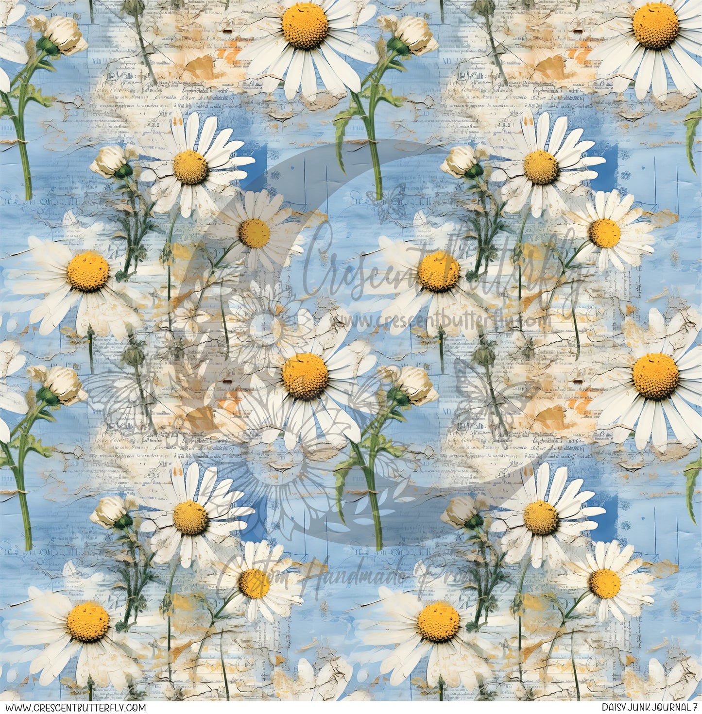 Daisy Junk Journal 7 Printed Vinyl Sheet/Wrap