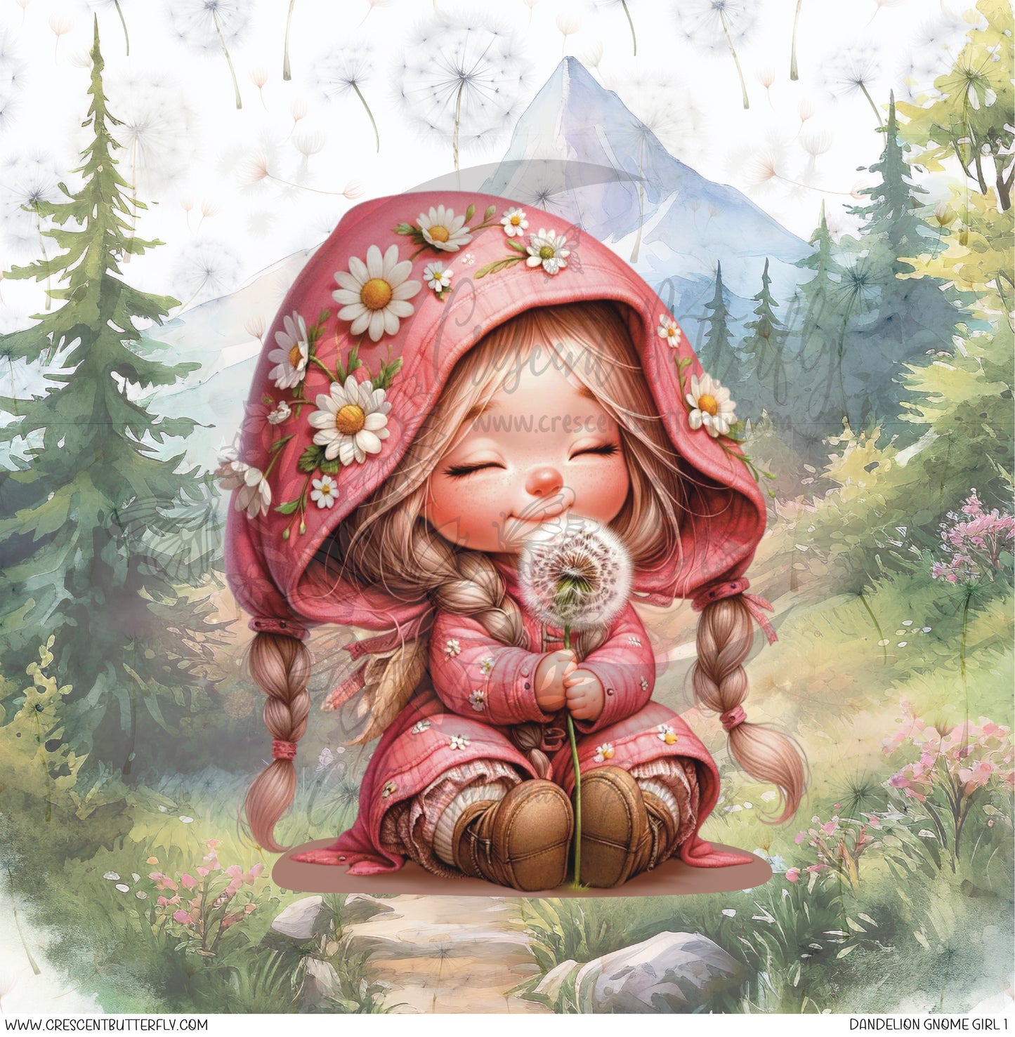 Dandelion Gnome Girl 1 Printed Vinyl Sheet/Wrap