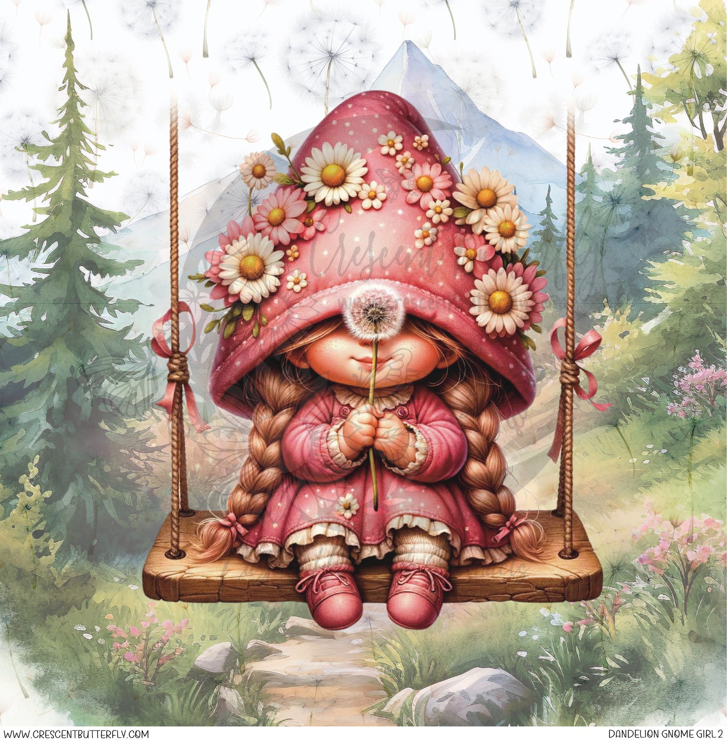 Dandelion Gnome Girl 2 Printed Vinyl Sheet/Wrap