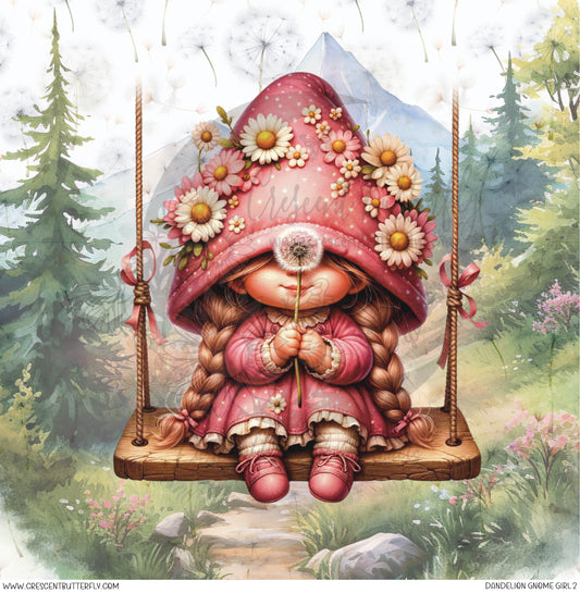 Dandelion Gnome Girl 2 Printed Vinyl Sheet/Wrap