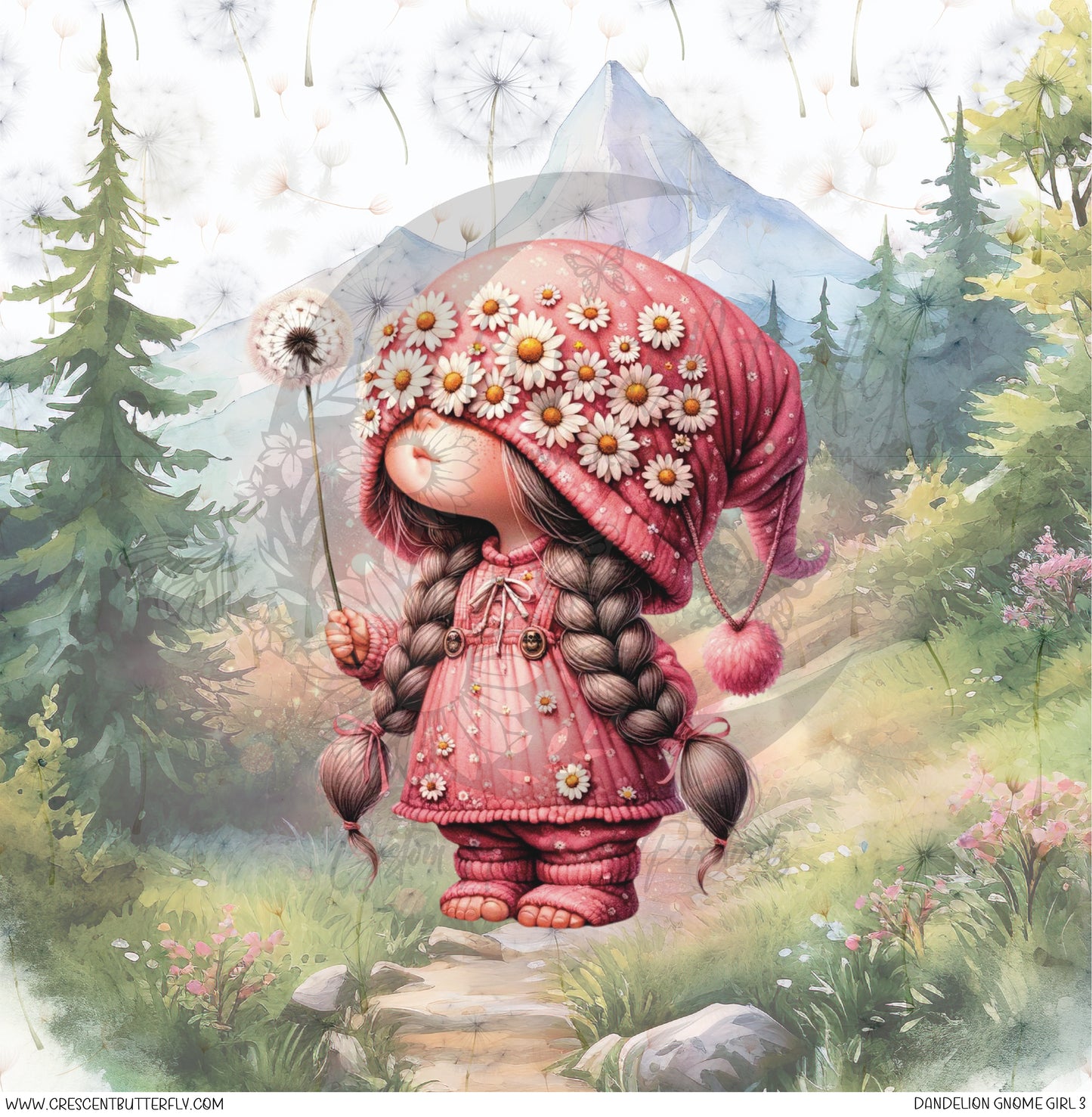 Dandelion Gnome Girl 3 Printed Vinyl Sheet/Wrap
