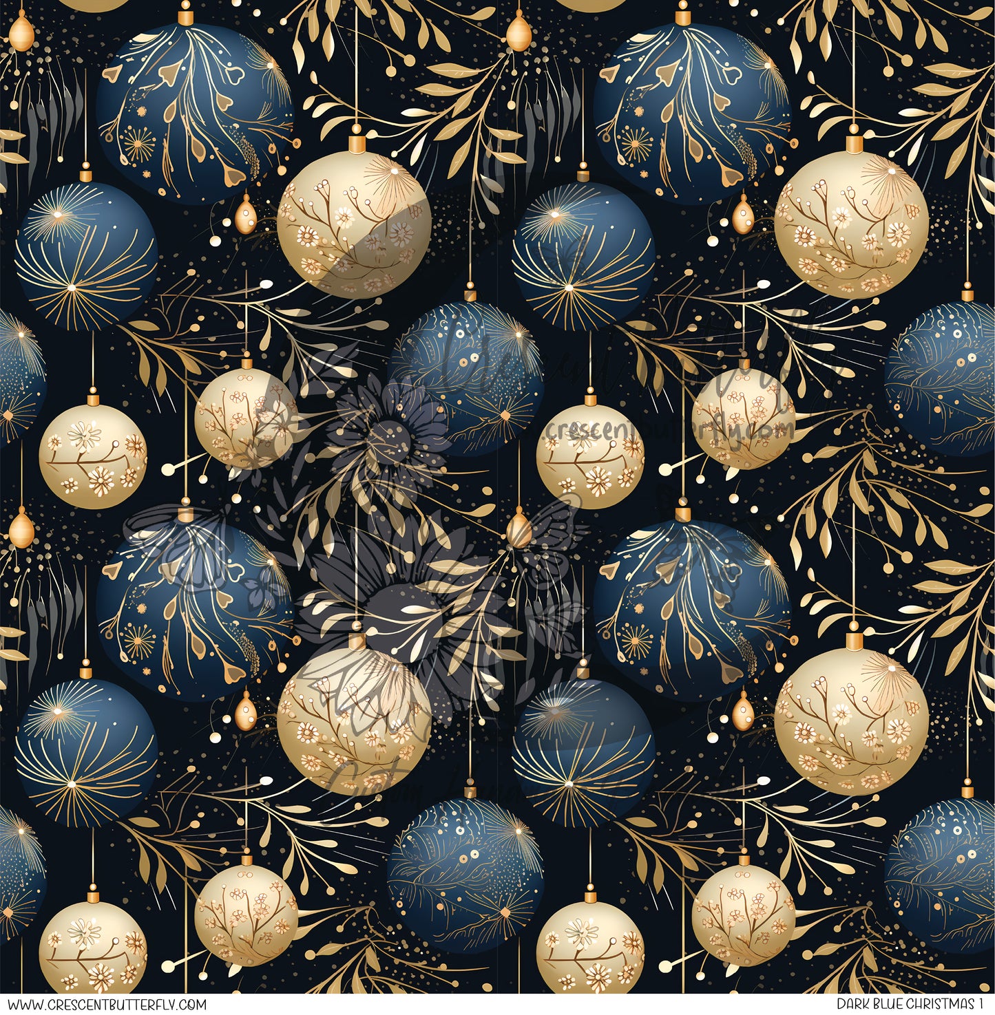 Dark Blue Christmas 1 Printed Vinyl Sheet/Wrap