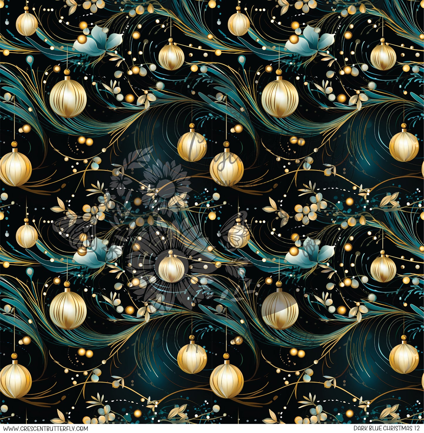 Dark Blue Christmas 12 Printed Vinyl Sheet/Wrap