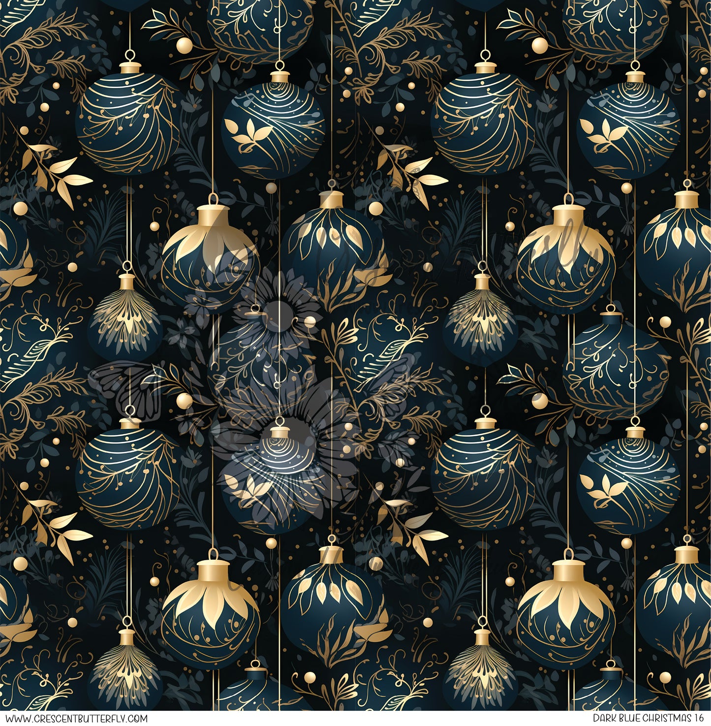 Dark Blue Christmas 16 Printed Vinyl Sheet/Wrap