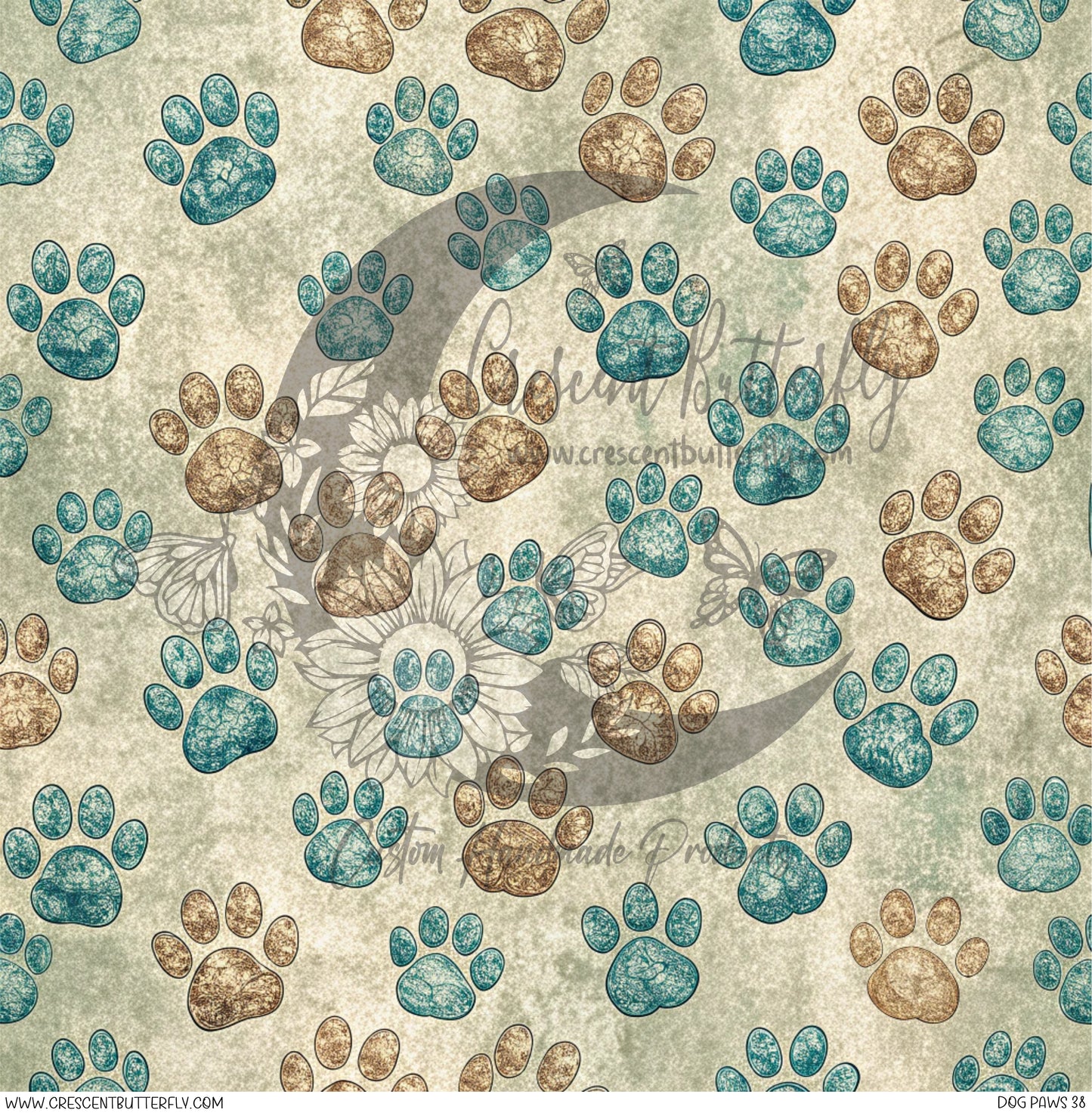 Dog Paws 38 Printed Vinyl Sheet/Wrap