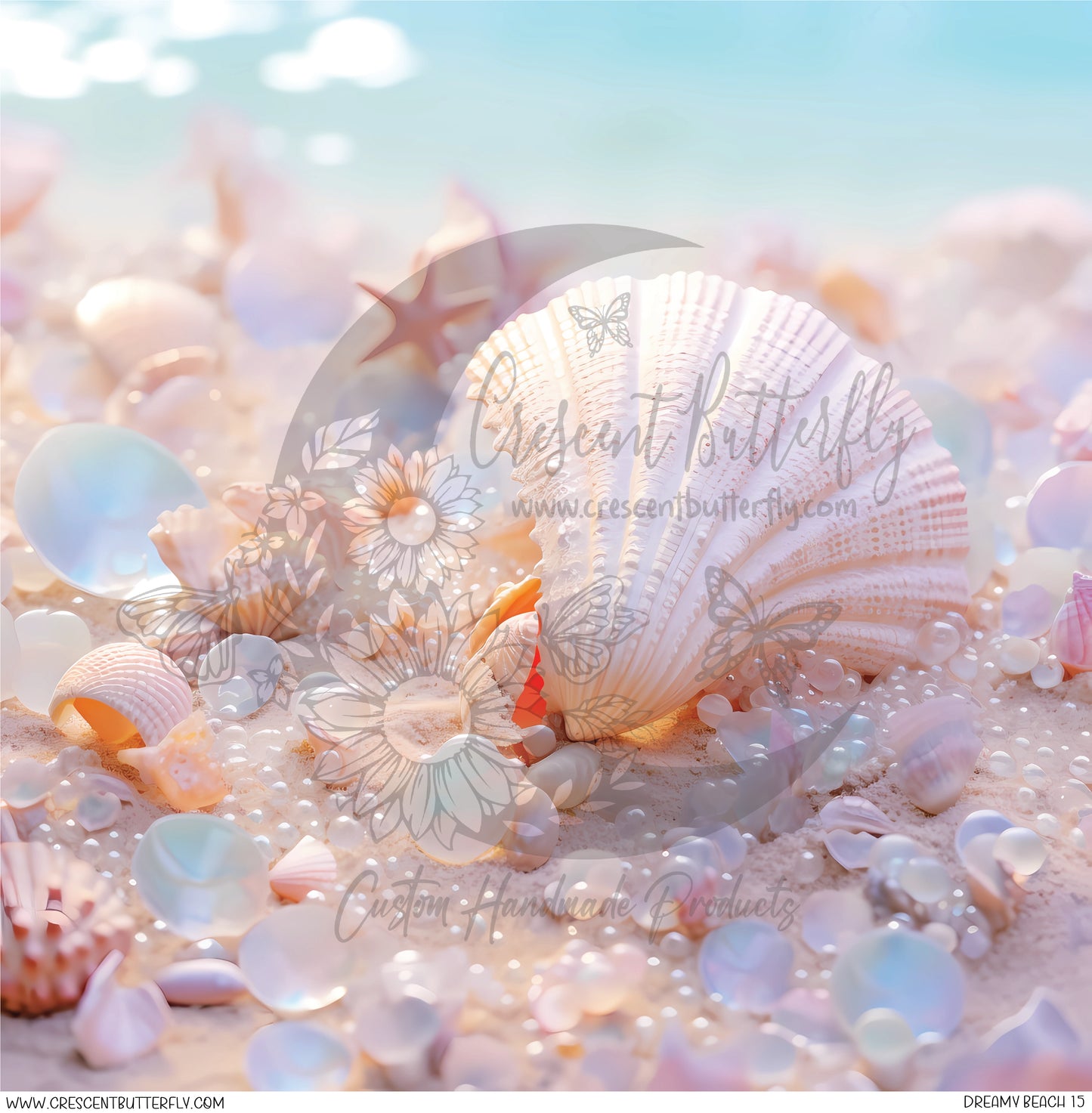 Dreamy Beach 15 Printed Vinyl Sheet/Wrap