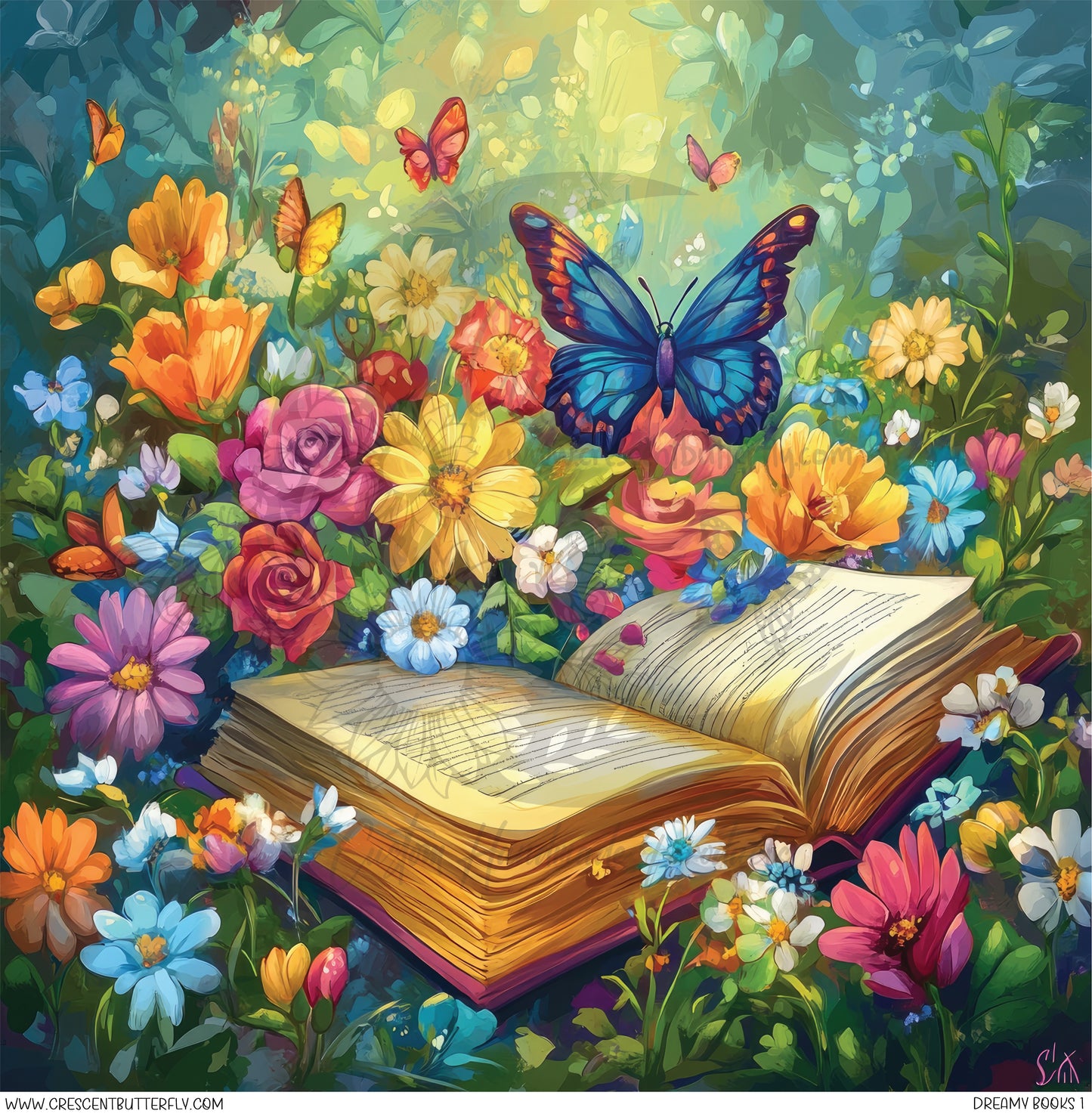 Dreamy Books 1 Printed Vinyl Sheet/Wrap