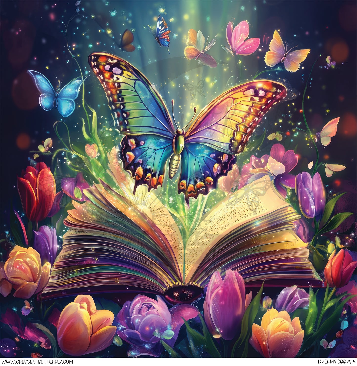 Dreamy Books 6 Printed Vinyl Sheet/Wrap