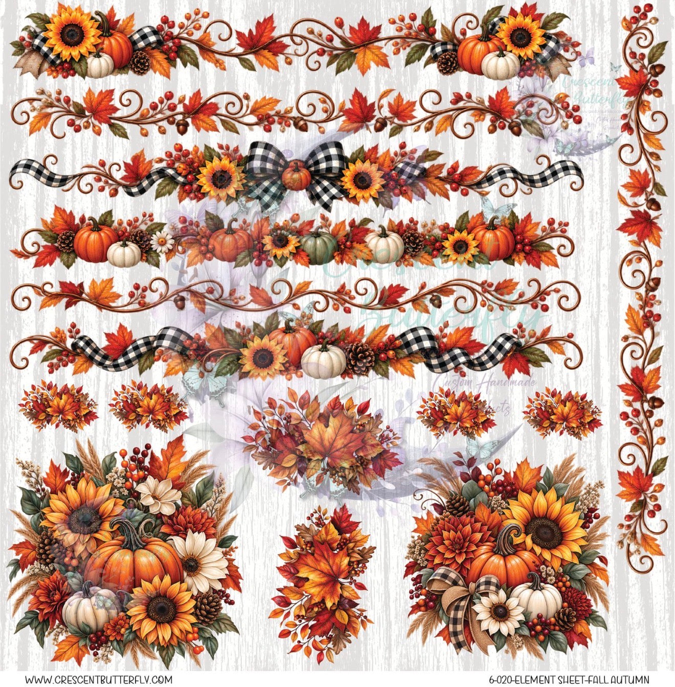 6-020-Element Sheet-Fall Autumn UV DTF