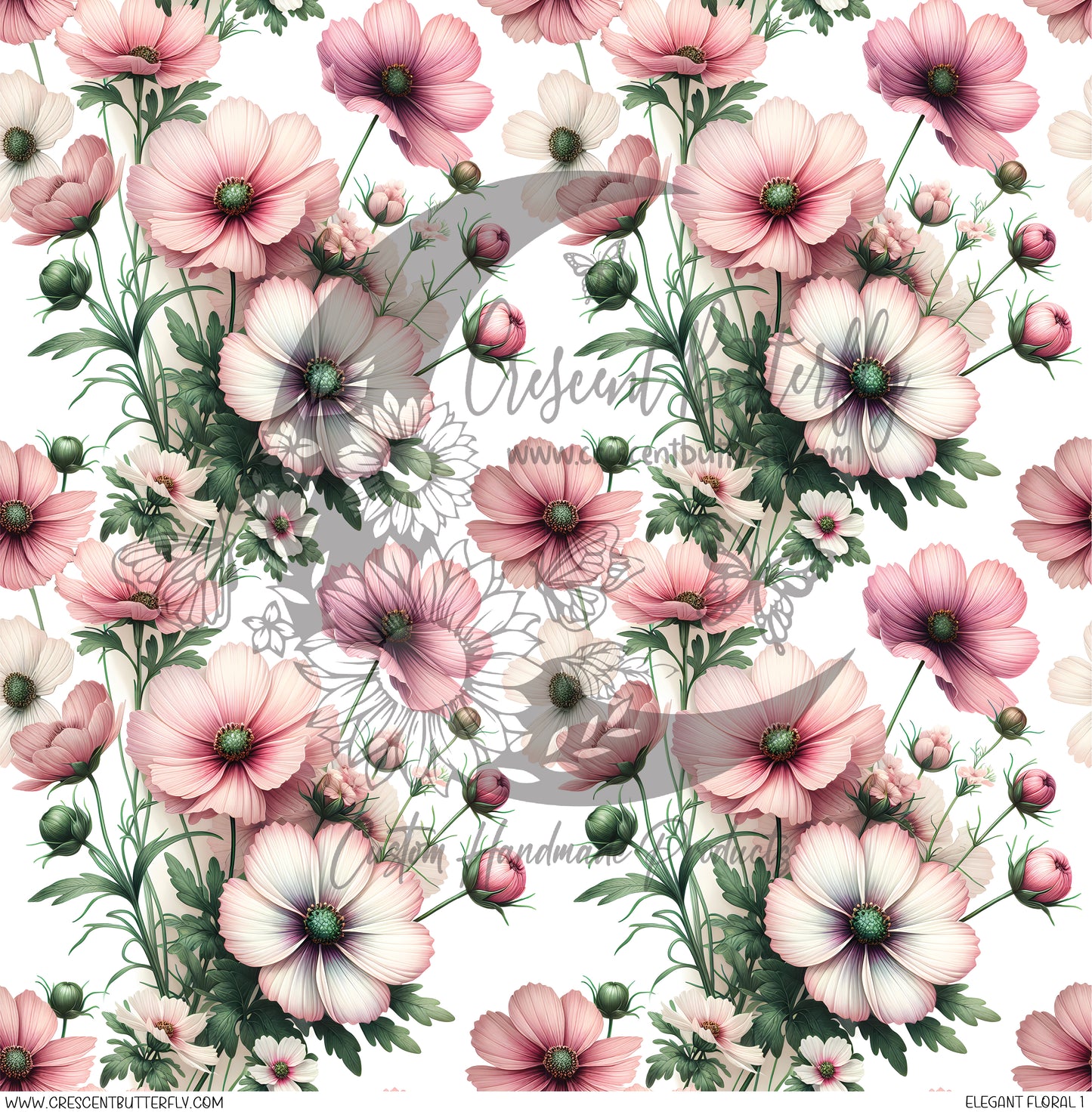Elegant Floral 1 Printed Vinyl Sheet/Wrap