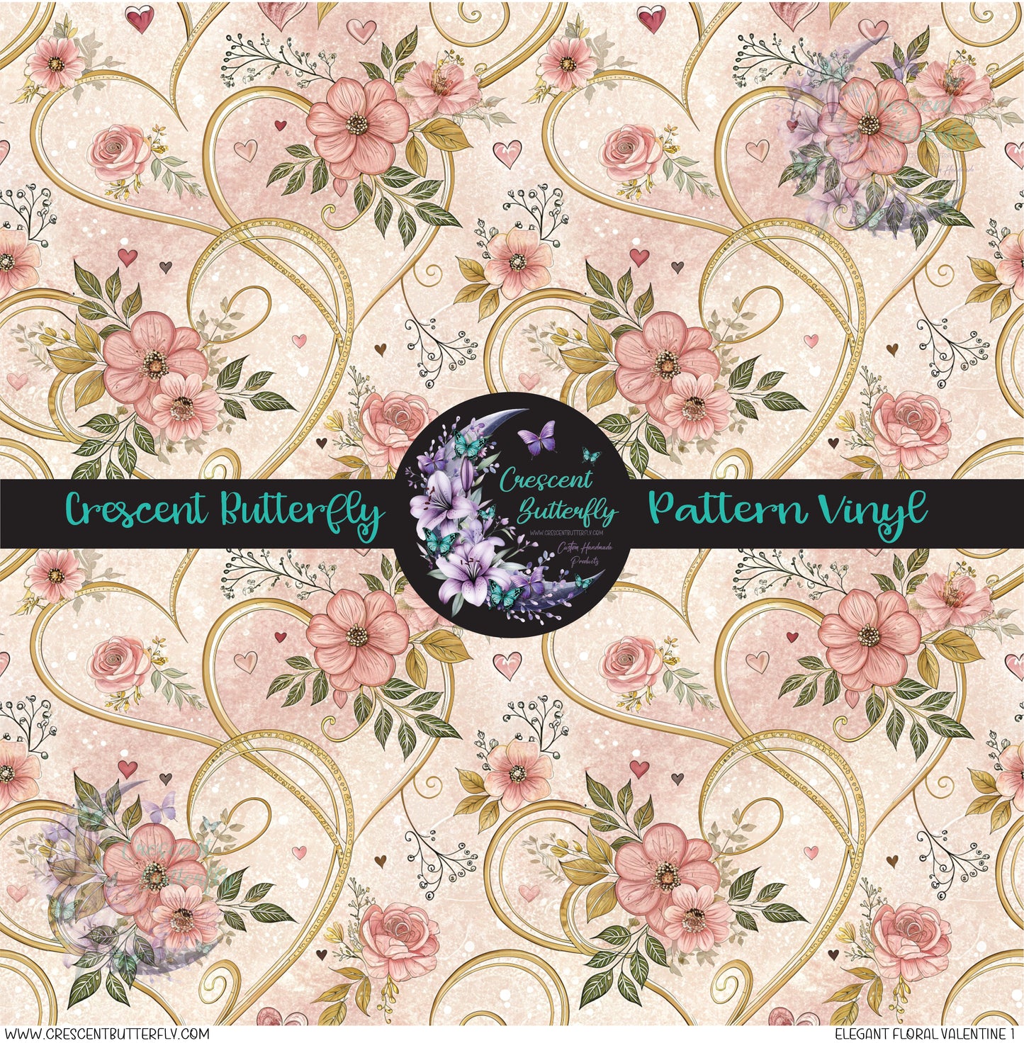 Elegant Floral Valentine 1 Printed Vinyl Sheet/Wrap