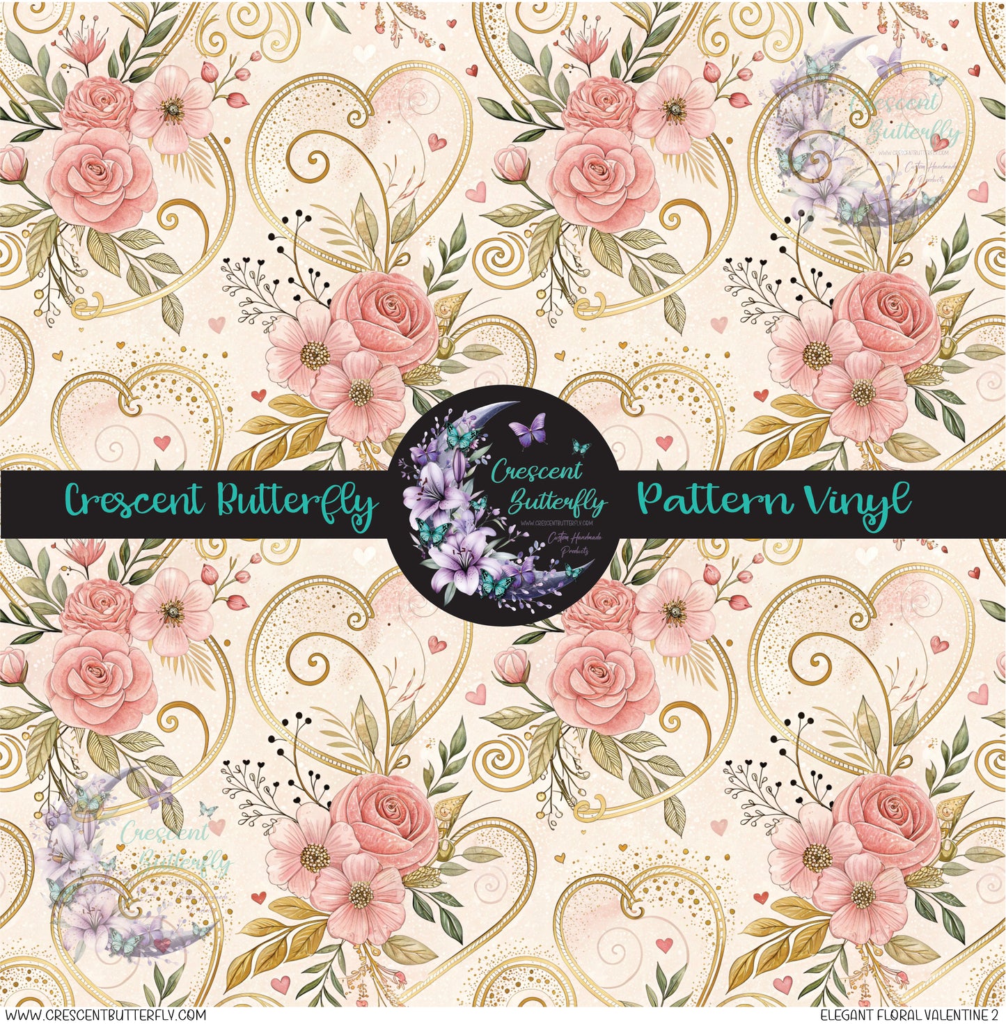 Elegant Floral Valentine 2 Printed Vinyl Sheet/Wrap