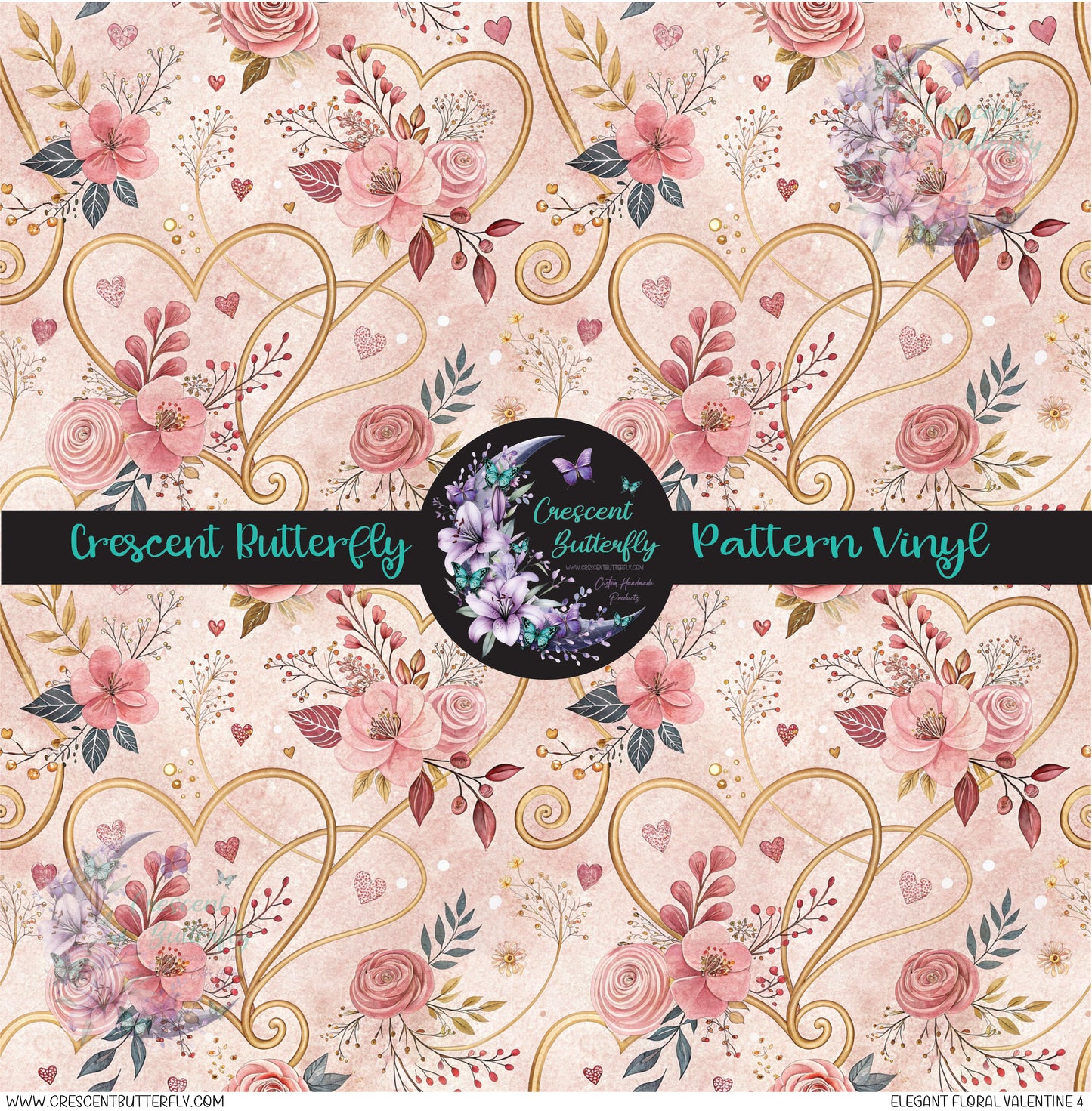 Elegant Floral Valentine 4 Printed Vinyl Sheet/Wrap