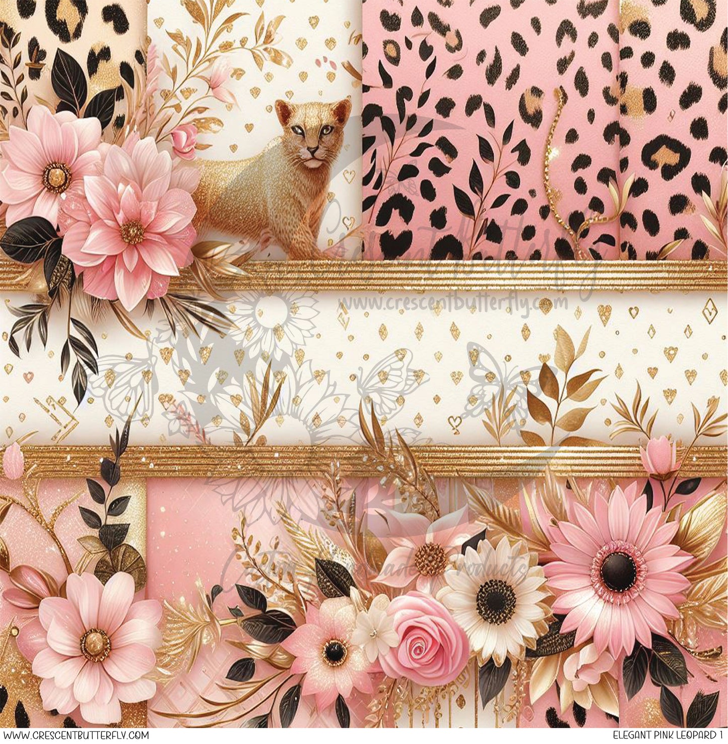 Elegant Pink Leopard 1 Printed Vinyl Sheet/Wrap