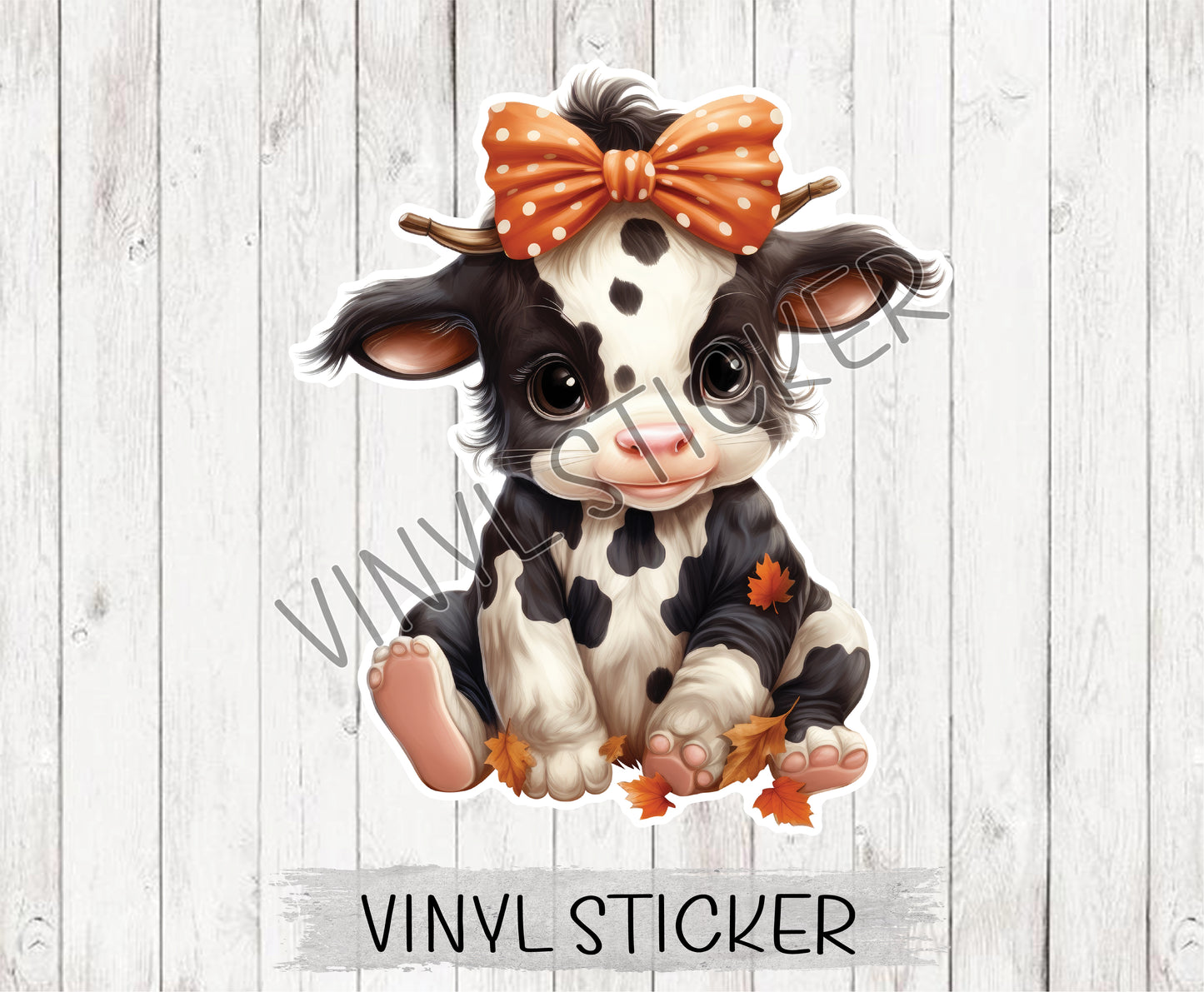 Fall Baby Cow 3 Sticker / Decal
