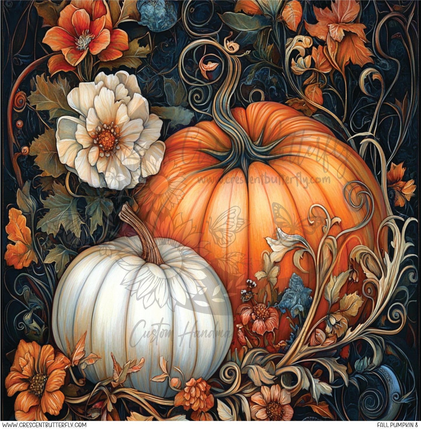 Fall Pumpkin 8 Printed Vinyl Sheet/Wrap