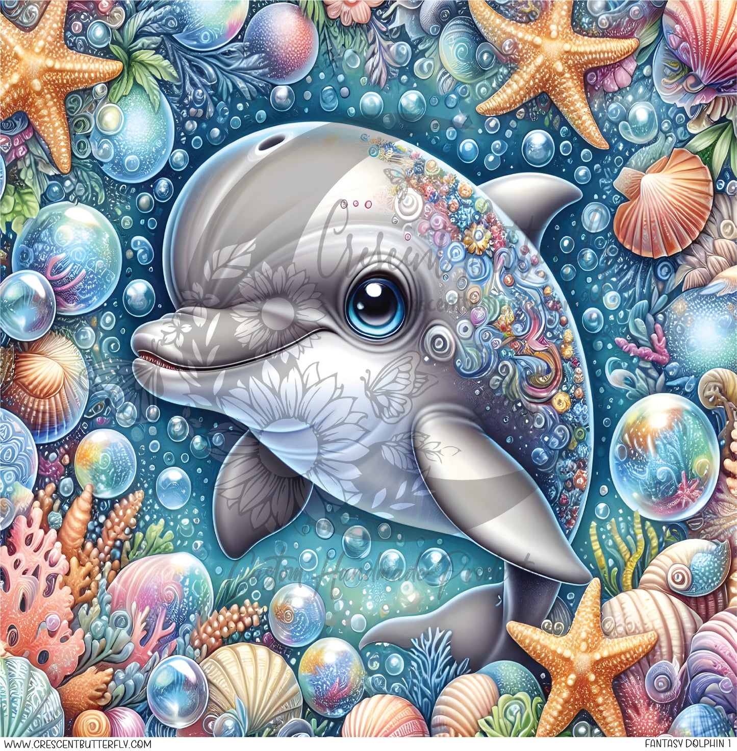 Fantasy Dolphin 1 Printed Vinyl Sheet/Wrap