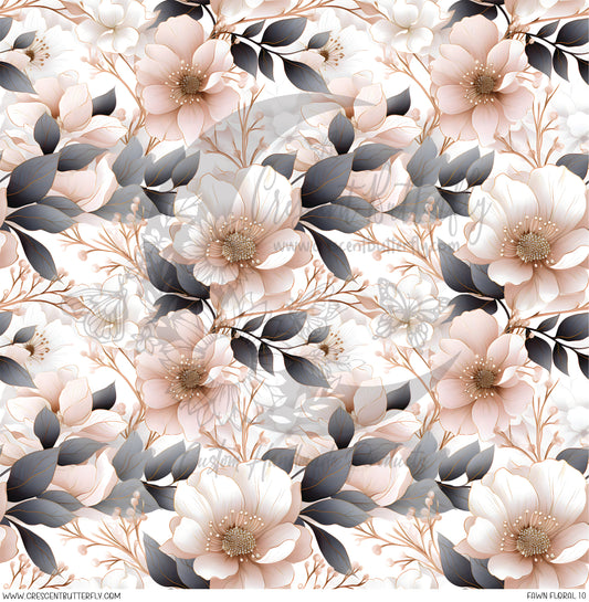 Fawn Floral 10 Printed Vinyl Sheet/Wrap