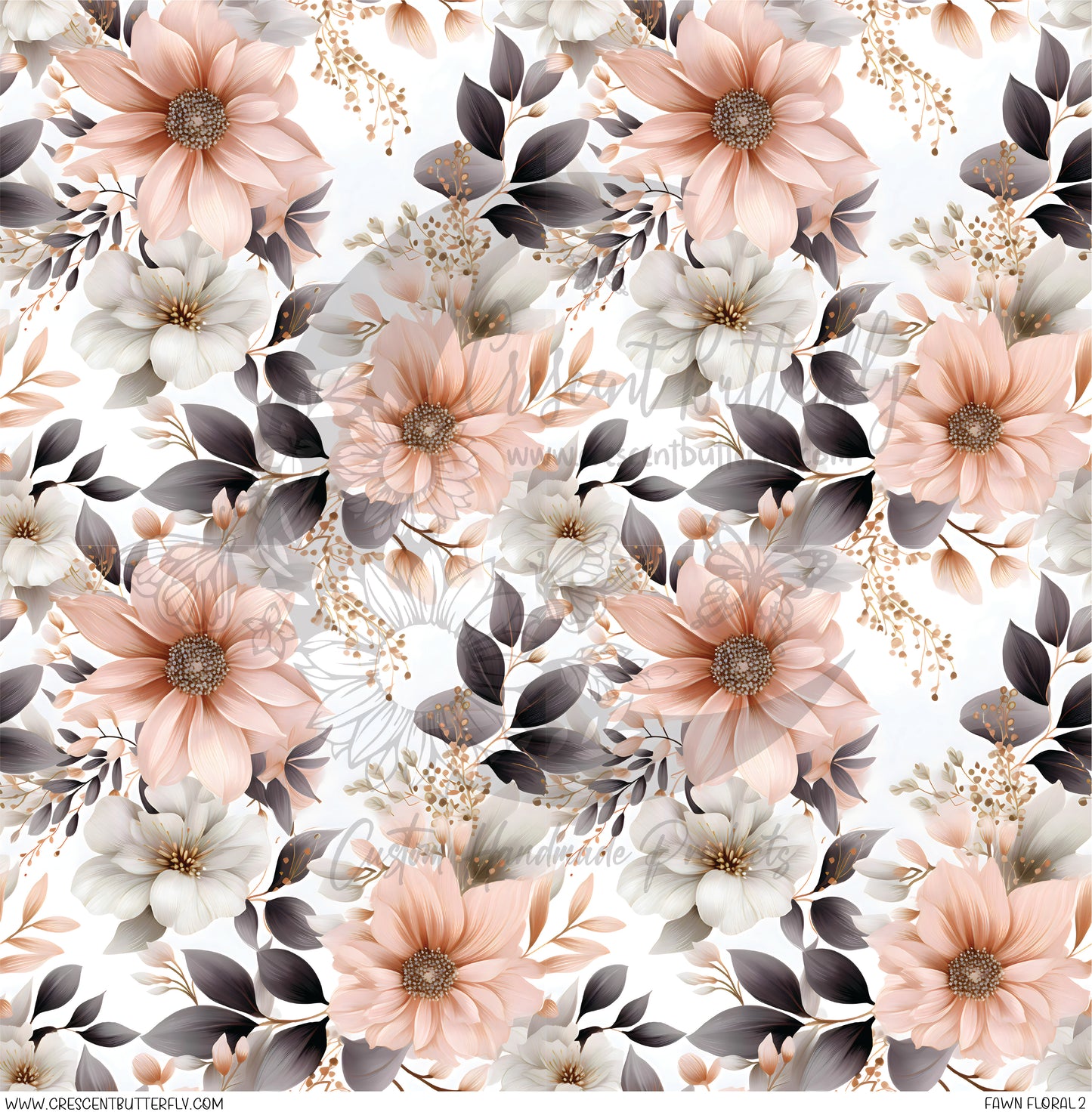 Fawn Floral 2 Printed Vinyl Sheet/Wrap