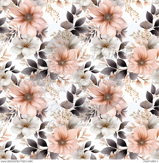 Fawn Floral 2 Printed Vinyl Sheet/Wrap