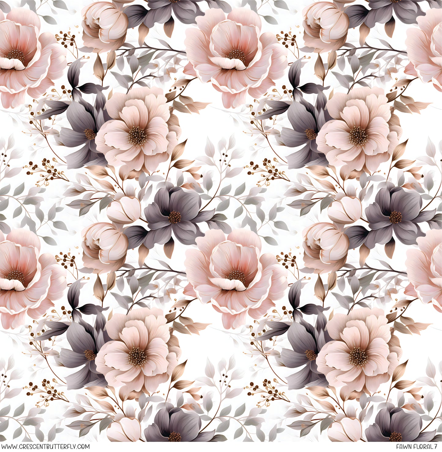Fawn Floral 7 Printed Vinyl Sheet/Wrap
