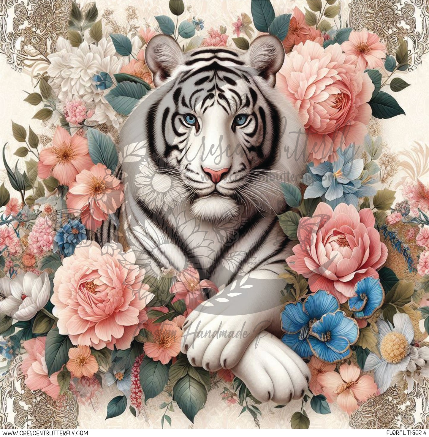 Floral Tiger 4 Printed Vinyl Sheet/Wrap
