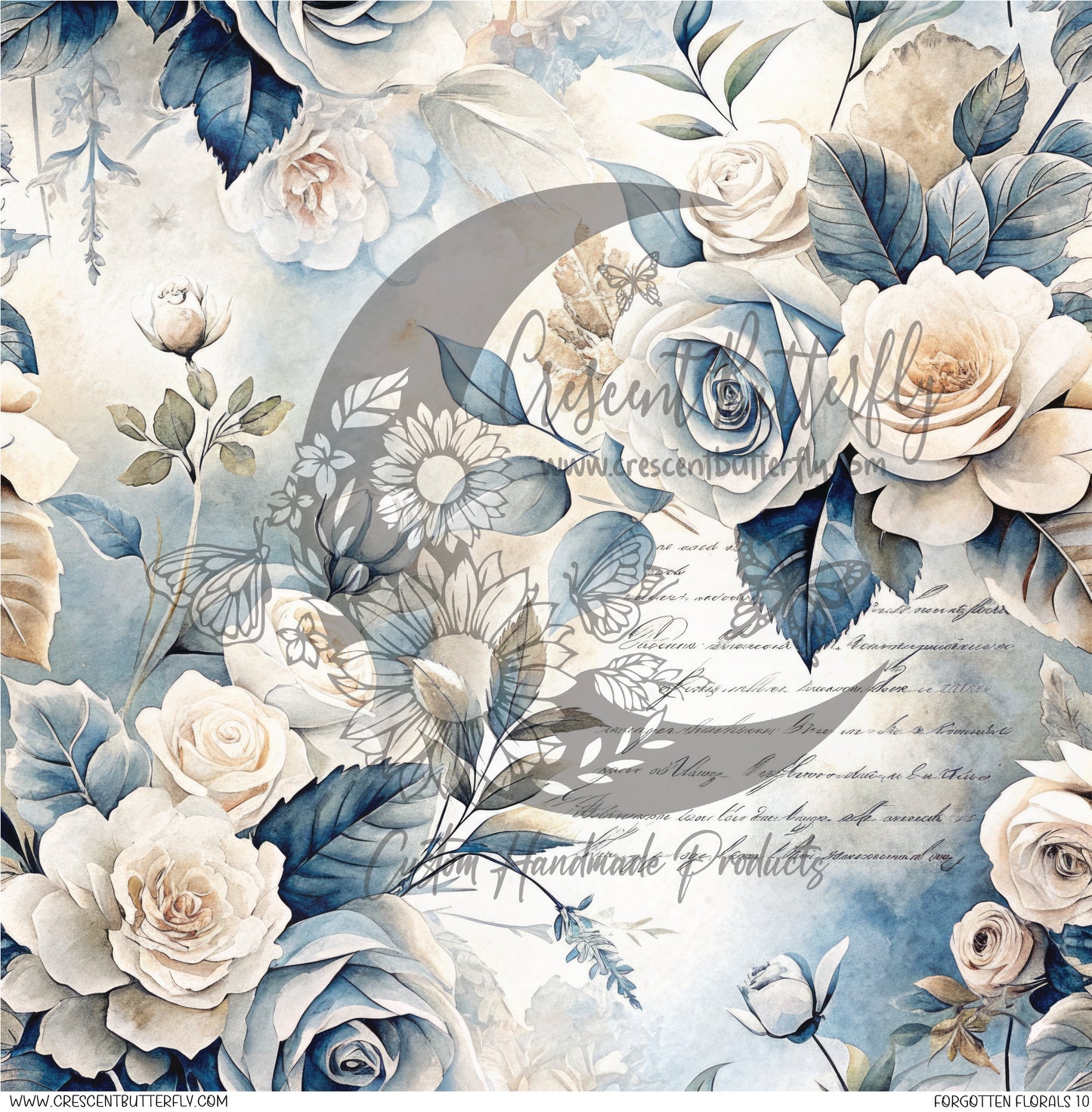 Forgotten Florals 10 Printed Vinyl Sheet/Wrap
