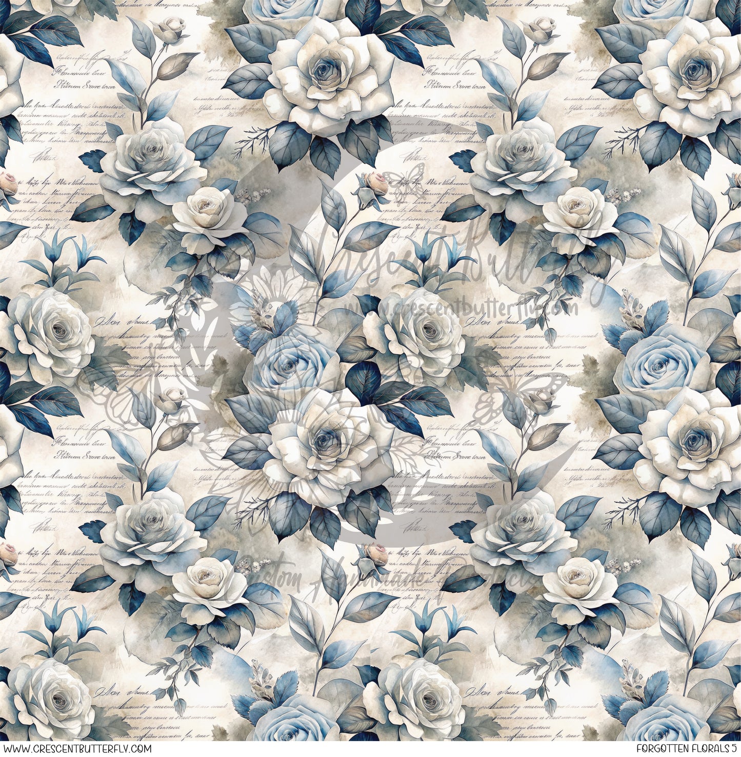 Forgotten Florals 5 Printed Vinyl Sheet/Wrap