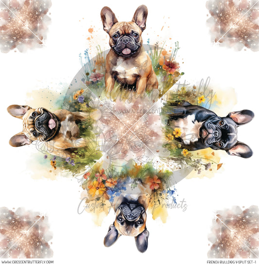 French Bulldog V-Split Set-1 Printed Vinyl Sheet/Wrap