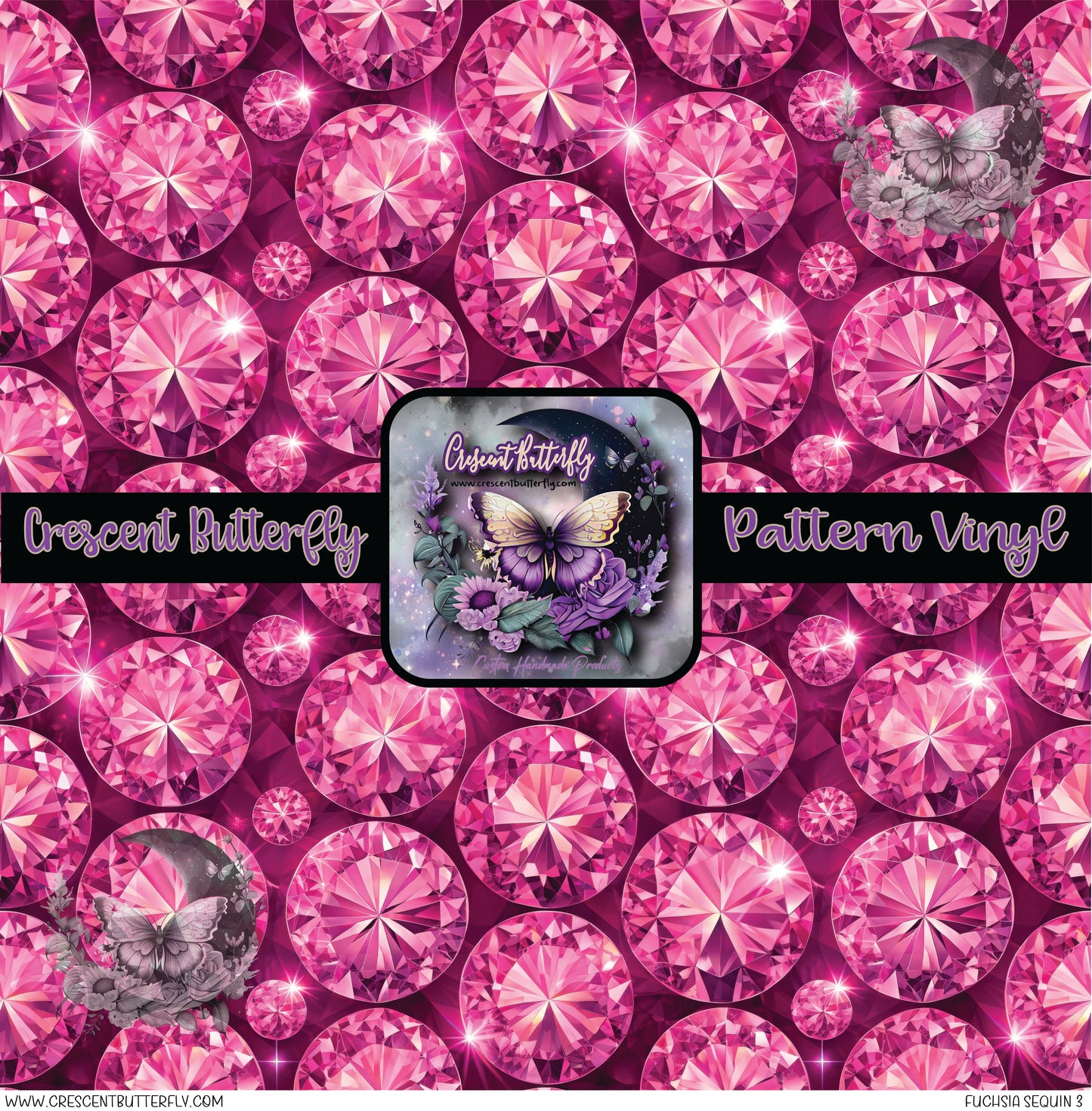 Fuchsia Sequin 3 Printed Vinyl Sheet/Wrap
