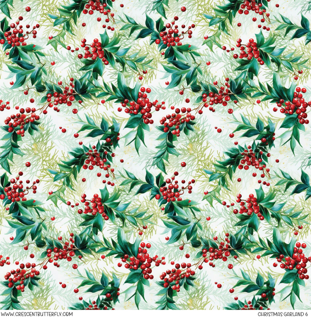 Christmas Garland 6 Printed Vinyl Sheet/Wrap