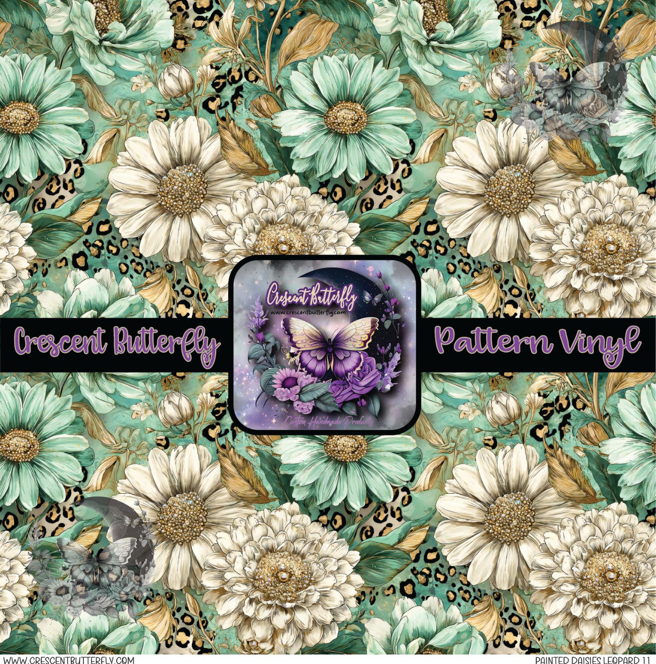 Painted Daisies Leopard 11 Printed Vinyl Sheet/Wrap