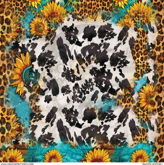 Cowhide Western 1 Printed Vinyl Sheet/Wrap