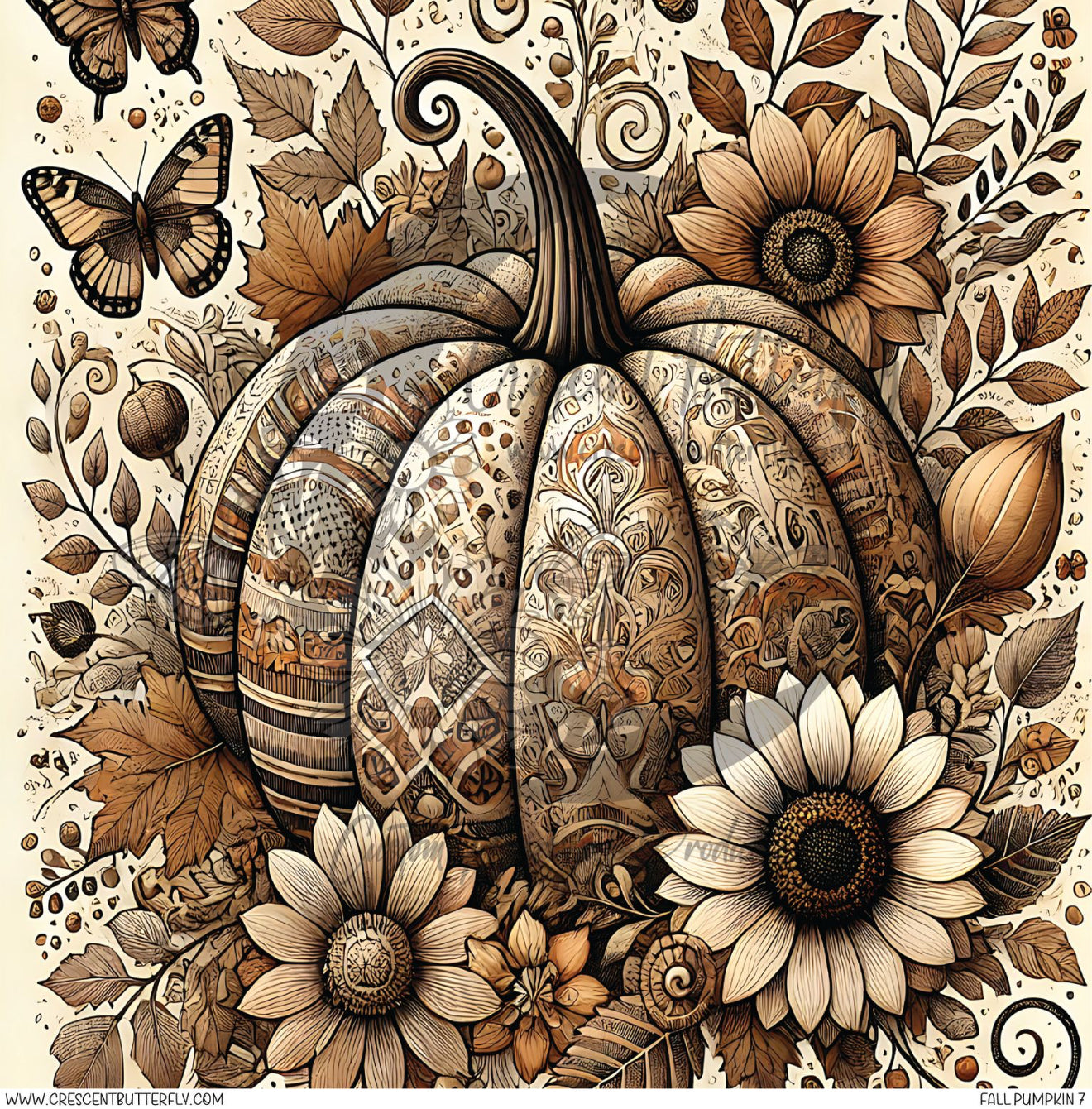 Fall Pumpkin 7 Printed Vinyl Sheet/Wrap