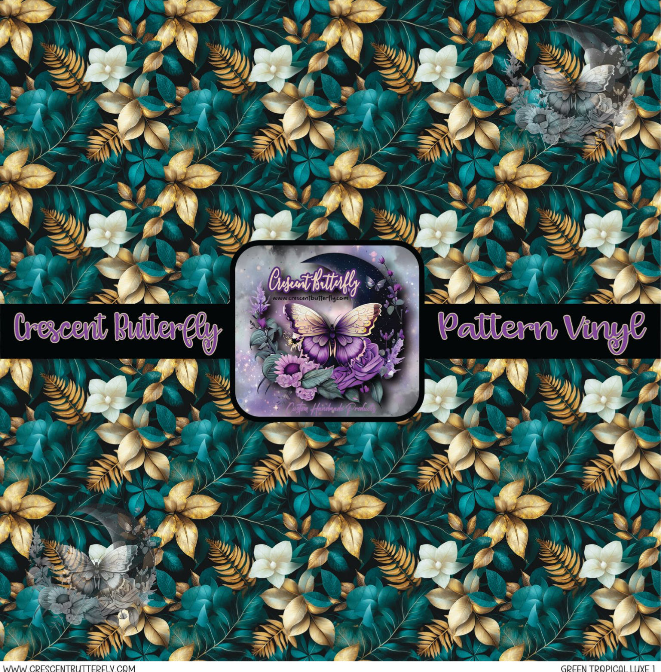 Green Tropical Luxe 1 Printed Vinyl Sheet/Wrap