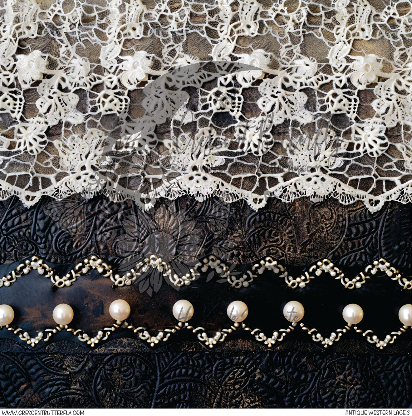 Antique Western Lace 3 Printed Vinyl Sheet/Wrap