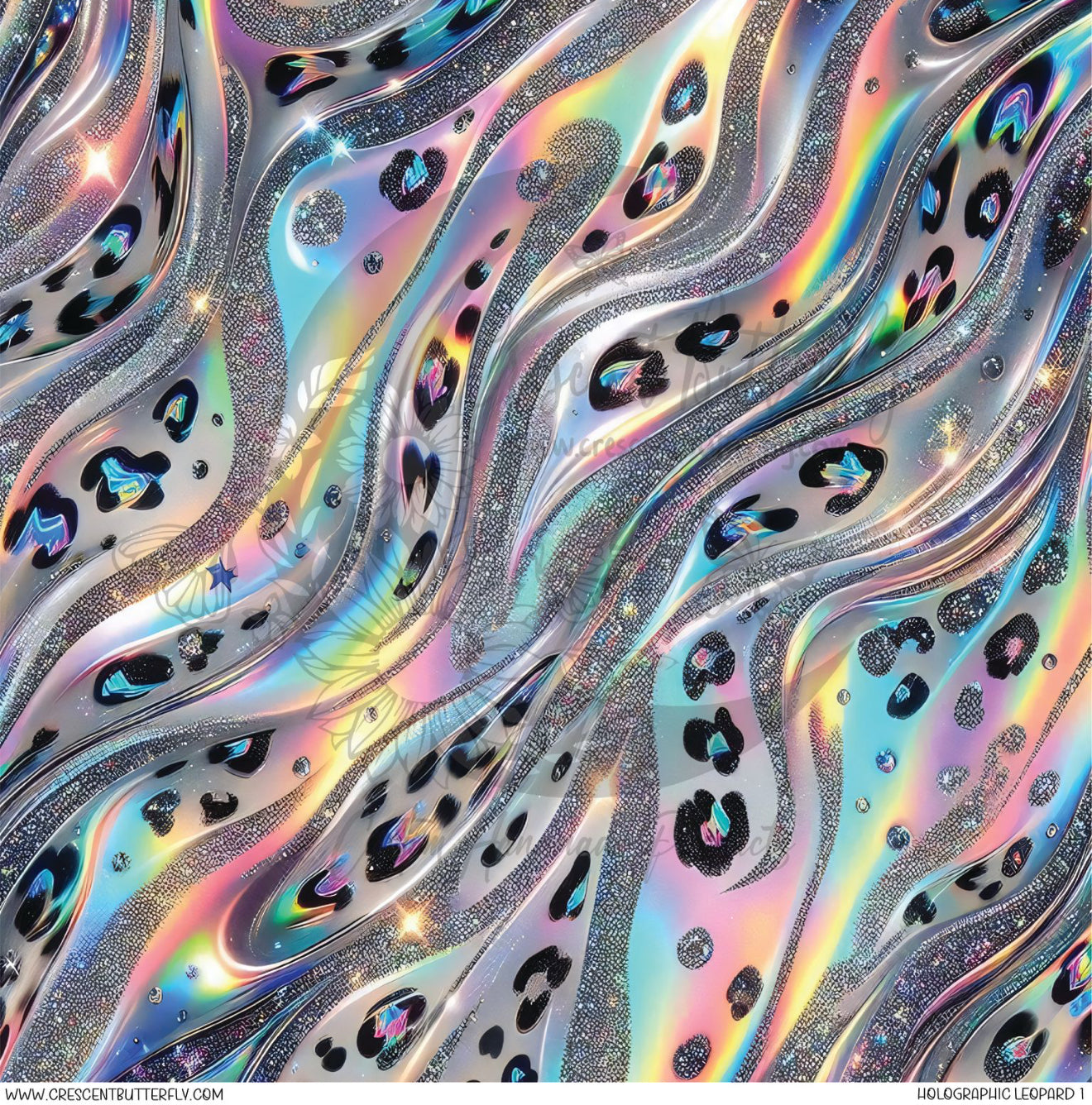 Holographic Leopard 1 Printed Vinyl Sheet/Wrap
