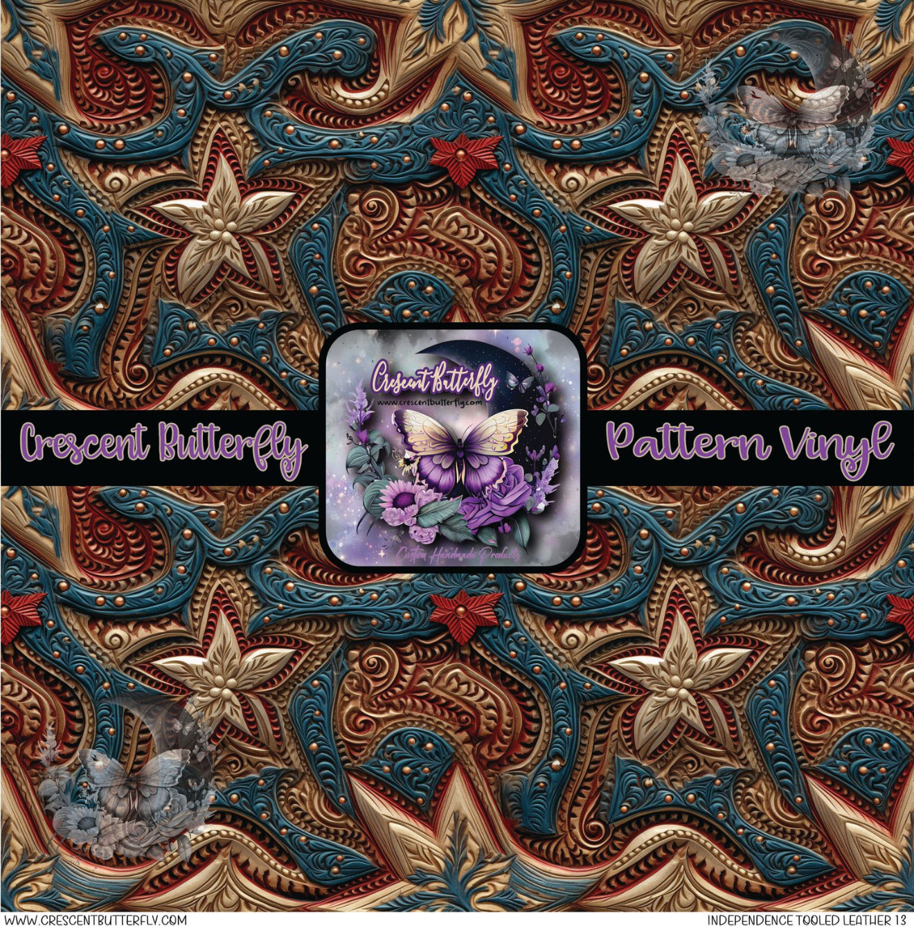 Independence Tooled Leather 13 Printed Vinyl Sheet/Wrap