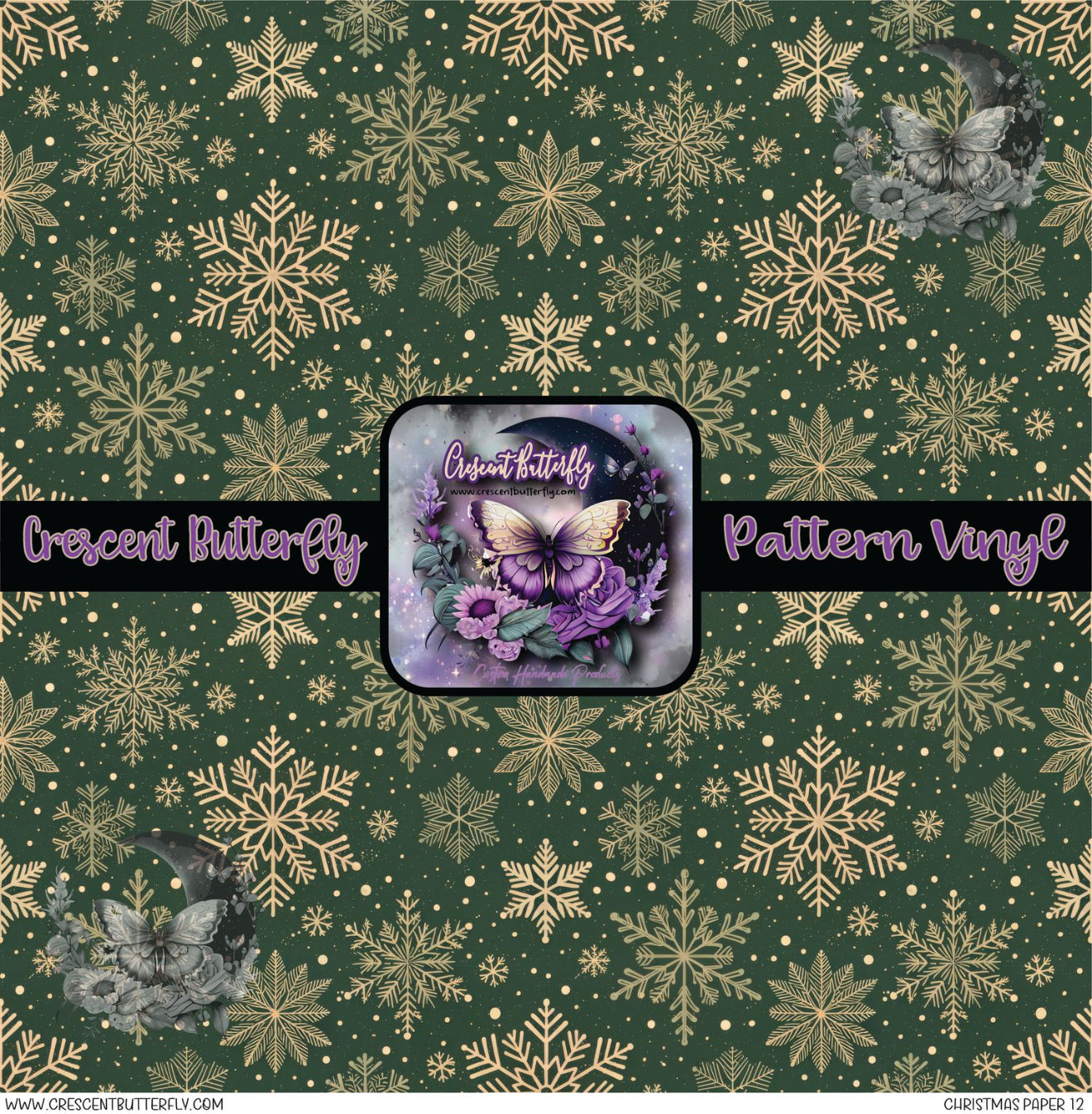 Christmas Paper 12 Printed Vinyl Sheet/Wrap