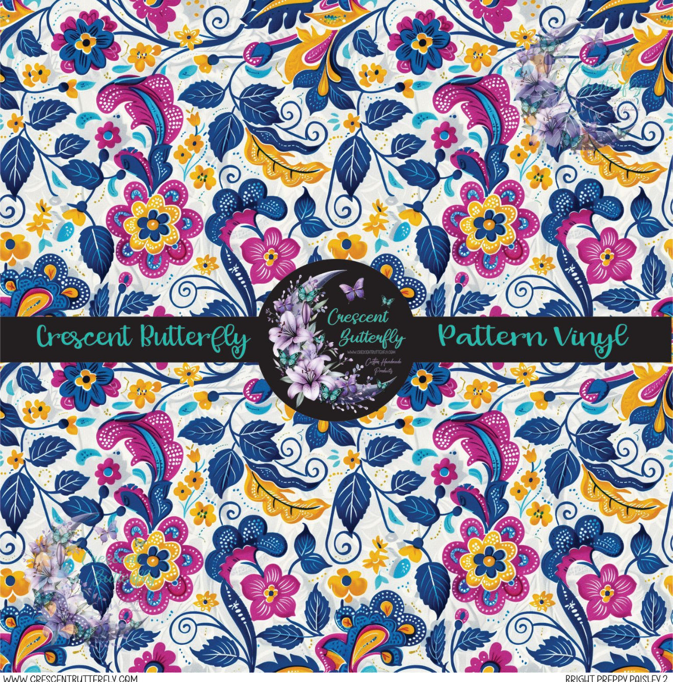 Bright Preppy Paisley 2 Printed Vinyl Sheet/Wrap