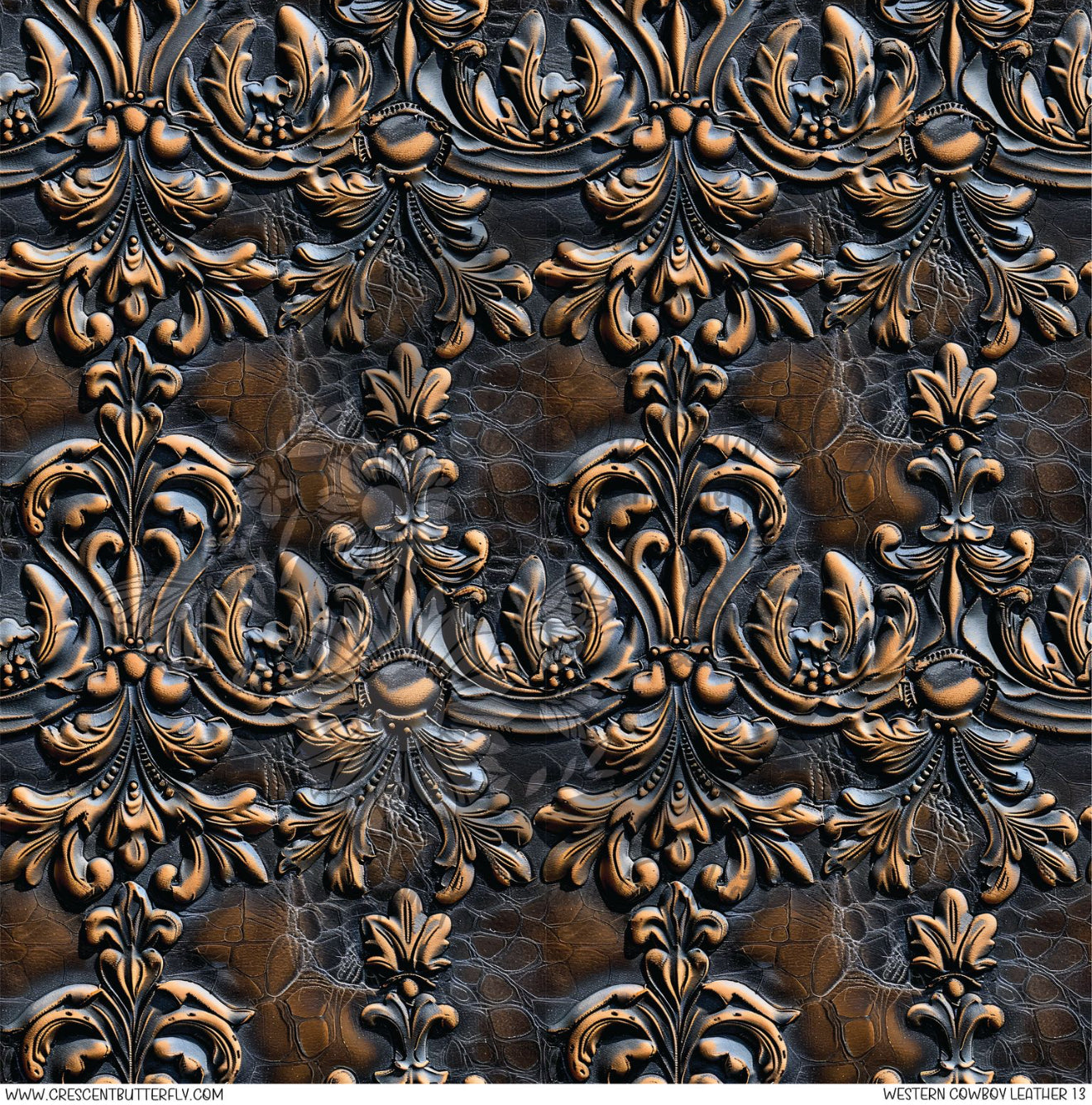 Western Cowboy Leather 13 Printed Vinyl Sheet/Wrap