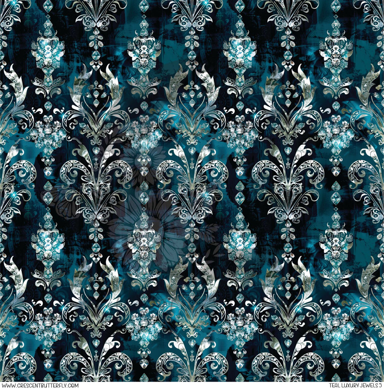 Teal Luxury Jewels 5 Printed Vinyl Sheet/Wrap